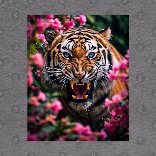 Floral Tiger Roar by Shibuz4.art